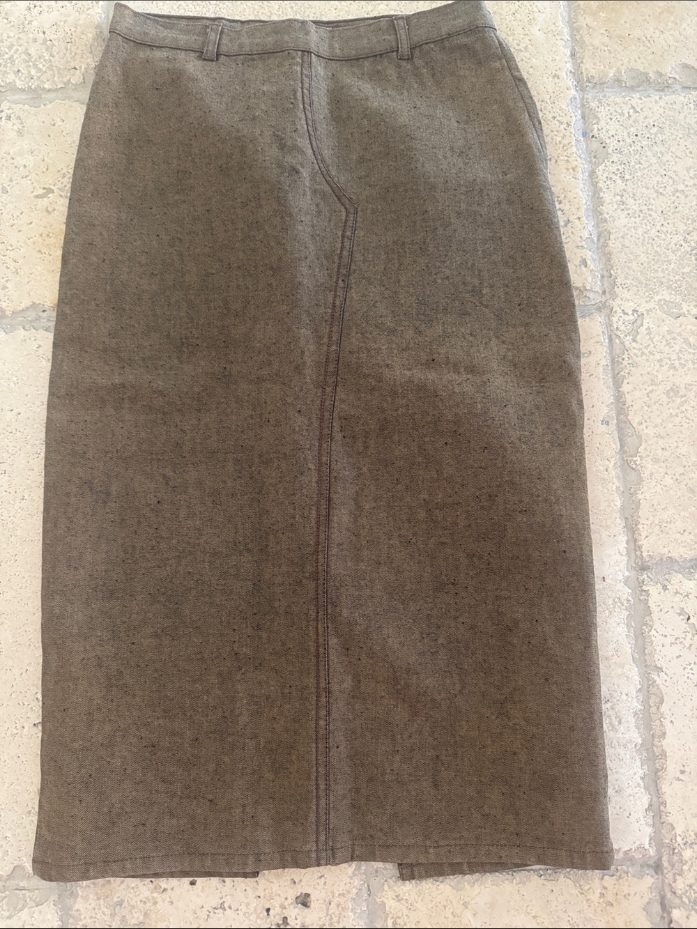 Brown jean material mid Skirt